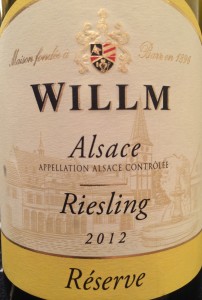 Willm 2012 Riesling Res