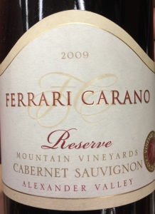 Ferrari Carano 2009 Reserve Cab